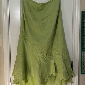 Vintage Green Embroidered Women's Skirt